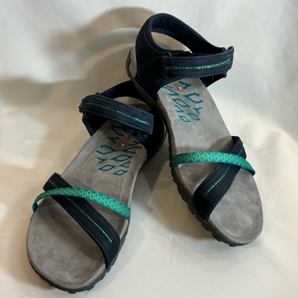 MERRELL Sz 9 Sandals Terran Cross II Strappy Adjustable Velcro Closure